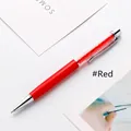 Elegant red crystal ballpoint pen with sparkling rhinestone filling for business gifts - 1.0mm Bullet Tip Black Ink / Red