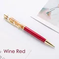 Elegant wine red metal ballpoint pen with floating gold foil details in oil chamber - Burgundy