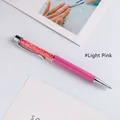 Elegant light pink crystal ballpoint pen with sparkling rhinestone filled top section - Light Pink