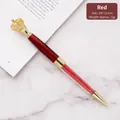 Luxurious red metal ballpoint pen featuring a gold crown top and crystal filled barrel - Bullet Type 1.0mm (156x11mm) / Red