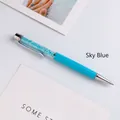Sky blue metal crystal ballpoint pen with sparkling diamond-like filling - Sky Blue