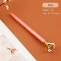 Penna a sfera in metallo rosa con un grande diamante di cristallo, 17g - Rosa