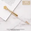 Elegant gold metal ballpoint pen featuring crown topper and crystal filled barrel design - Bullet Type 1.0mm (156x11mm) / Gold