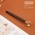 Penna a sfera in metallo a pois bianchi e neri con un grande diamante, ideale per ufficio e regali. - Nero Con Puntini Bianchi