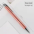 Rose gold aluminum retractable ballpoint pen with 1.0cm diameter and 14cm length - Rose Gold