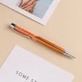 Elegant champagne gold crystal ballpoint pen with sparkling diamond filling for office - Champagne
