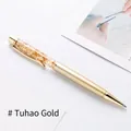 Elegant gold foil ballpoint pen in luxury golden finish, rotating metal writing tool - Luxury Gold