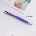 Elegant purple ballpoint pen filled with violet crystals for school and office use - Violet
