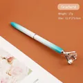 Penna a sfera creativa in metallo con grande diamante e sfumatura verde acqua alla moda - Sfumato