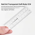Règle souple professionnelle en PVC transparent pour mesurer les ongles, style 01 - Style 1 (Env. 8.6x4.9cm)