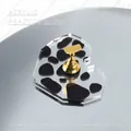 Heart-shaped cow print acrylic nail practice stand with golden magnetic holder - Heart Shape (zqgj0104-01) / 1 Piece