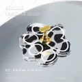 Acrylic cat paw nail practice base with cow print pattern and gold magnetic holder - Cat Paw Shape (zqgj0104-01) / 1 Piece