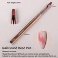 Professional oval head nail art brush for gel blending and flower painting 130mm length - 03 Small Round Head Brush / Single Pack
