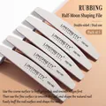 5-piece set of grey double-sided half-moon nail files with 100/180 grit for manicure. - Half Moon Nail File / 5 Pcs Set