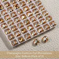 Strass en cristal K9 champagne de qualité supérieure coupe coussin 8x8mm 2 pièces - Carré Coussin / 8*8mm (2 Pcs/Paquet)
