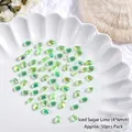 Pack of 50 Aurora lime green rectangle faceted ice sugar nail art crystals, size 4x6mm - Rock Sugar Lime