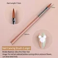 Professional large nail carving brush with synthetic fiber for 3D art designs - Large Carving Brush (12#茶色杆光疗笔)