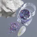 Aurora opal nail powder in shade 04 Rose Micro-crystal purple iridescent flakes - 04# Rose Microcrystal / Aurora Opal Powder