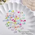 Aurora butterfly nail charms, colorful crystals for nail art decoration (4*6mm, 30pcs) - Butterfly Rock Sugar