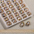 Strass en cristal K9 champagne haut de gamme en forme de cœur pour nail art - Cœur / 10*10mm (2 Pcs/Paquet)