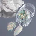 Aurora opal nail powder flakes color 07 Twilight Years with iridescent shifting effect - 07# Twilight Romance / Aurora Opal Powder