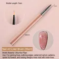 Professional Japanese nail art liner brush with 7mm ultra-fine synthetic bristles for fine detailing - Liner Brush-Short (06#茶色杆光疗笔)