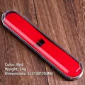 Elegante scatola per penne in velluto rosso con coperchio trasparente per regali - 15.5*3*2CM / Rosso