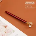 Elegante penna a sfera in metallo con grande diamante in cristallo, finitura rossa - Rosso Trasparente