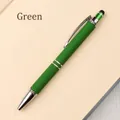 Professional green retractable ballpoint pen featuring stylus tip and textured grip - 0.7 Bullet Tip / Green