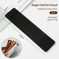 Elegant minimalist black felt pen sleeve pouch for single fountain pen storage and travel - Single Pen Sleeve / 175x42mm / Black