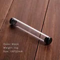 Clear cylindrical PP plastic storage tube with black caps for tweezers and small pens - 15x2.2cm Case / Black