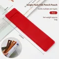 Red single felt pen sleeve protector for fountain pens with a soft minimalist design - Single Pen Sleeve / 175x42mm / Red