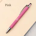 Elegant pink retractable ballpoint pen with soft-touch stylus tip for tablets - 0.7 Bullet Tip / Pink
