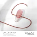 Nacktrosa 1mm Metallkette für professionelle Nagelkunst und DIY-Schmuck-Nageldekorationen - 1mm x 50cm / Nude Rosa (02#)