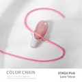 07 Girly Pink color chain jewelry Japanese style 1mm decorative nail art metal chain - 1mm x 50cm / Girly Pink (07#)