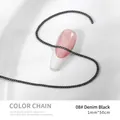 1mm thin denim black metal chain for nail art decoration and creative jewelry design - 1mm x 50cm / Denim Black (08#)
