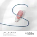 1mm light blue metal chain for Japanese style DIY nail art decoration - 1mm x 50cm / Light Blue (12#)