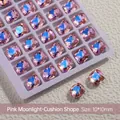 Glinsterende roze K9-kristallen met kussenslijpsel voor nail art, 10x10mm, set van 2 st - Kussenslijpsel Stijl / 10x10mm (Verpakking van 2)