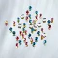 Colorful mixed nail art rhinestones with square and round crystals in a 50-piece bag - Mixed Square and Pointed Back / 50 Pieces