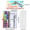 50-color solid watercolor set for Japanese nail art smudging and gradient designs - 50 Basic Colors