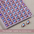 Luxe K9 roze maanlicht kristallen nagel strassteentjes in dikke vierkante vorm kunst - Kussenslijpsel Stijl / 8x8mm (Verpakking van 2)
