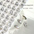 9x14mm axtförmige Kristall-Nagelkunst-Strasssteine für Maniküre 2 Stück - Weiß (2-Stück) / 9X14mm