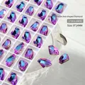 05# Pink-violette axtförmige Nagelkristalle (9x14mm, 2er-Pack) - Rosa Lila (2-Stück) / 9X14mm