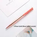 Eleganter roségoldener Metallkugelschreiber gefüllt mit funkelnden Kristallen als Geschenk - Roségold (Goldkristall)