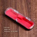 Caja de regalo para un solo bolígrafo con tapa transparente e interior de fieltro rojo - 16.5*4.8*2.5CM / Rojo