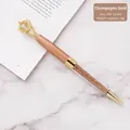 Luxurious champagne gold metal ballpoint pen featuring elegant crown and crystals - Bullet Type 1.0mm (156x11mm) / Luxury Gold
