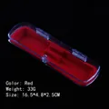 Elegante estuche magnético para bolígrafo doble rojo transparente con interior terciopelo - Estilo de Forro Rojo (CH-H-0002) / 16.5*4.8*2.5CM / Forro Rojo