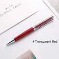Kreativer Metallkugelschreiber mit kristallgefülltem Schaft in einem Transparentrot - Transparentes Rot