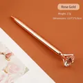 Elegante penna a sfera in oro rosa con un grande diamante in cristallo luccicante - Oro rosa