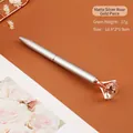 Penna a sfera in metallo argento opaco con grande cristallo diamante e dettagli oro rosa - Argento Opaco Finitura Oro Rosa